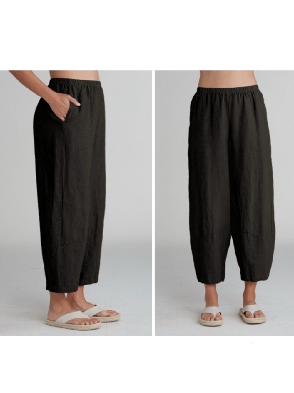 Cut Loose washed linen pull-on lantern pants, size L